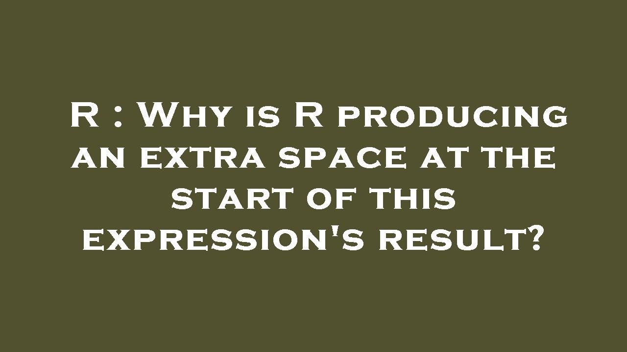 Why Was R Why Is R – R and R – MAMC