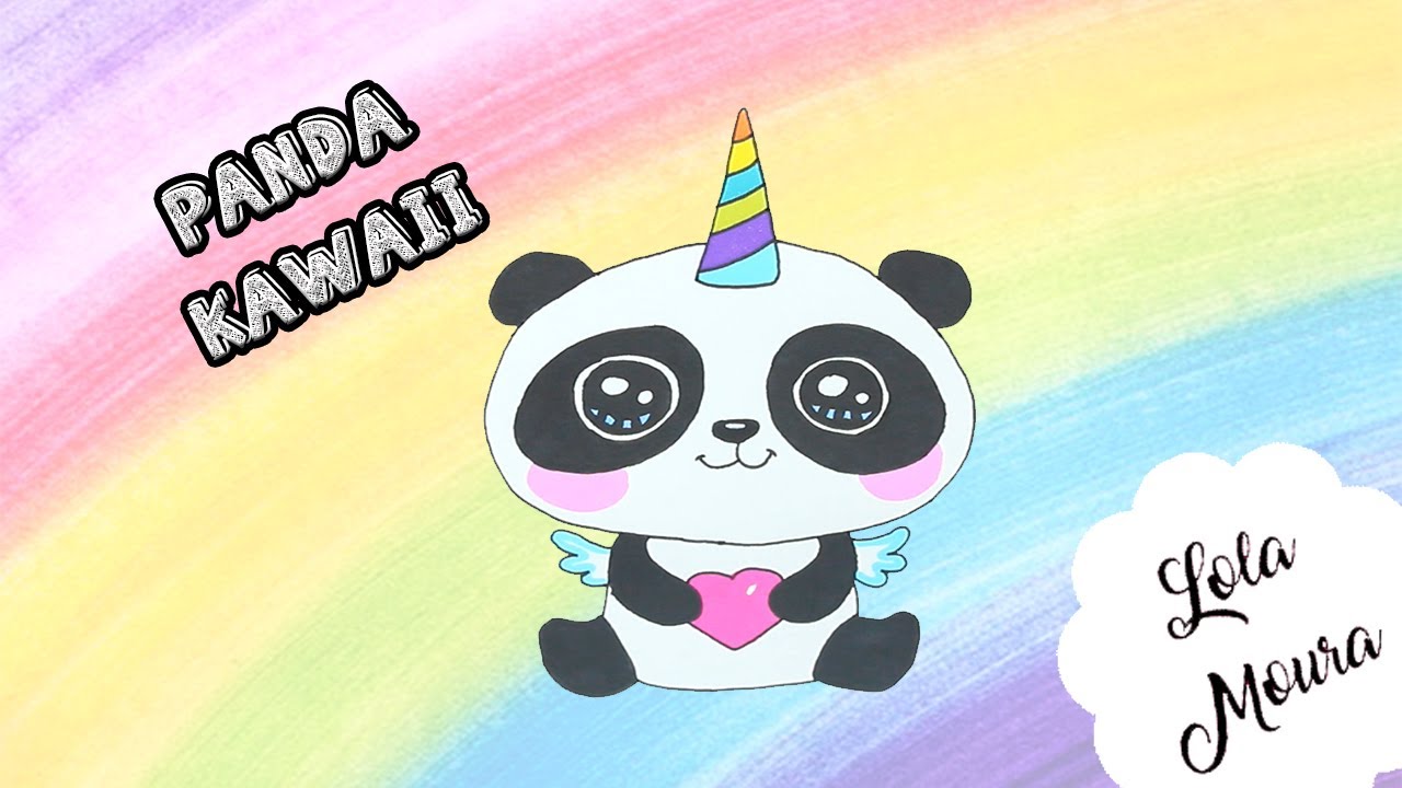 Desenhos de Kawaii Panda para Colorir e Imprimir 