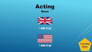 Acting meaning pronunciation and synonyms #Shorts