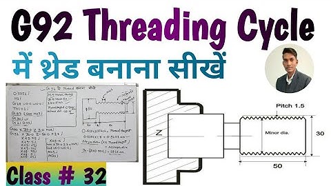Threading cycle programming || G92 Threading program || External threading || CNC programming ||