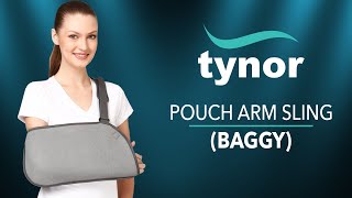 How to wear Tynor Pouch Arm Sling Baggy for good hold and support of the affected arm screenshot 2