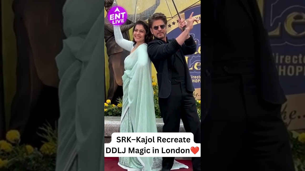 Shah Rukh Khan & Kajol unveil DDLJ statue at Leicester Square, celebrating 30 years❤️