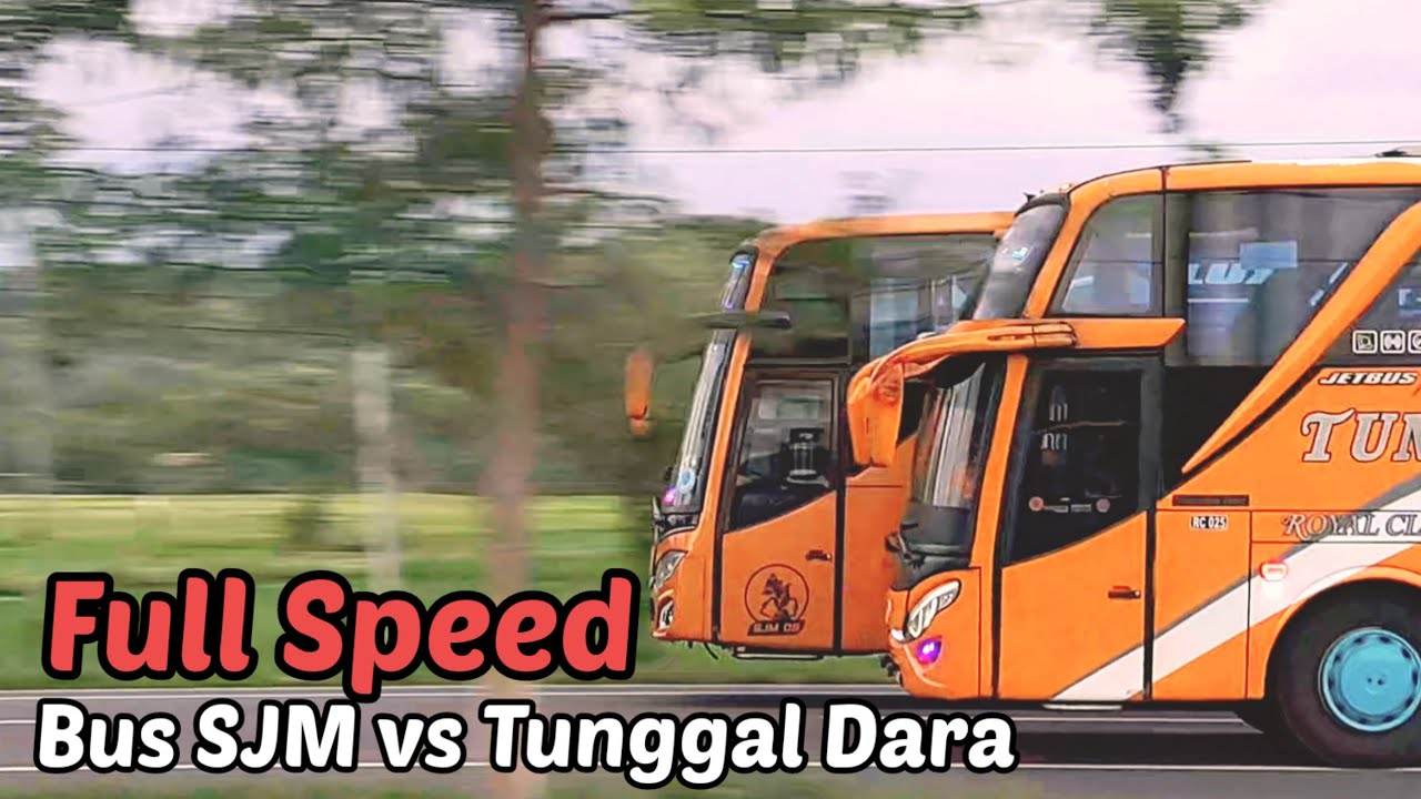 Detik-detik Bus SJM Ngeblong  Tunggal Dara di Jalur TOLnya Wonogiri