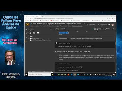 Aula 09 - 03 - Numpy - Tipologia de Dados de Arrays