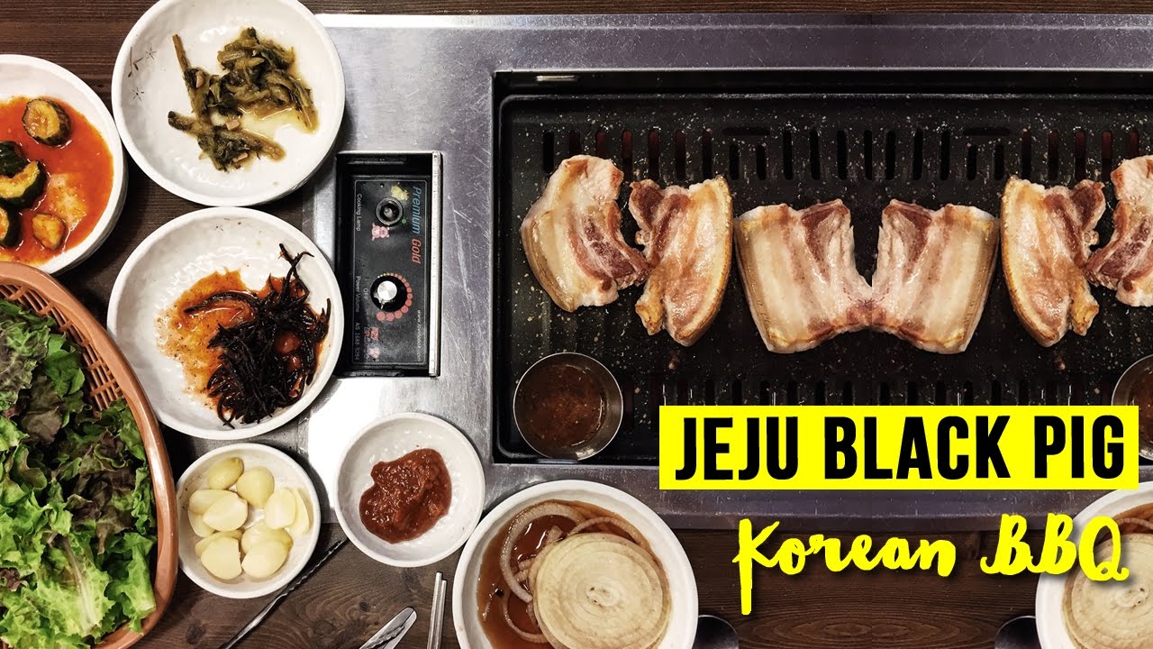 Korean Black Pig BBQ at Jeju Island & Tour of Folk Village YouTube