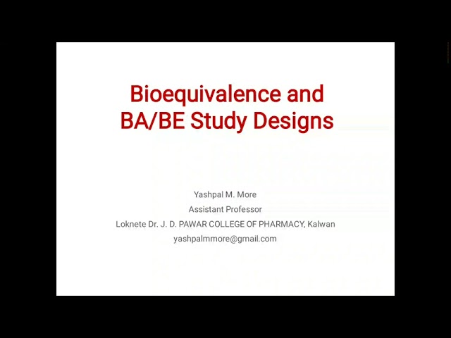 Bioavailability And Bioequivalence Study Designs Youtube Bioavailability And Bioequivalence Study Designs Youtube