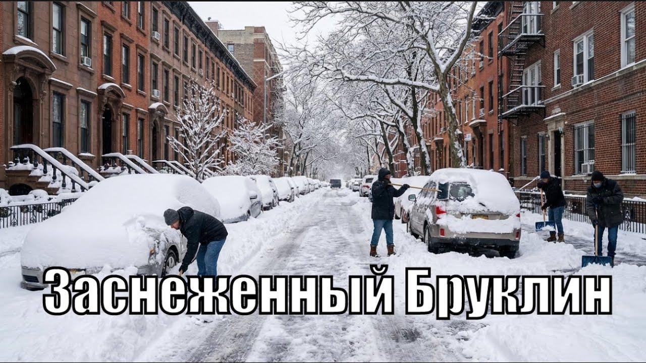 Снежный шторм в Нью-Йорке 