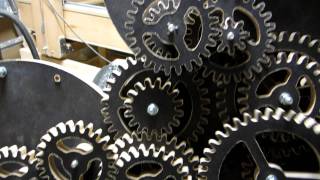 Complex wooden clock mechanism test run. DIY CNC Project