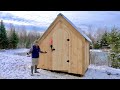 Couple Builds Post & Beam Composting Outhouse on OFF-GRID Property Installing Radius Doors & Trim