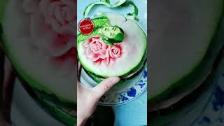 Carve watermelon into beauties 12.Salad Decoration Ideas| Art In Fruit & Vegetable Garnish. #shorts