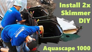 Aquascape 1000 Pond Skimmer Install 2x. Pond under bridge. Part 2 by Team MnWaterscapes 294 views 4 months ago 11 minutes, 34 seconds