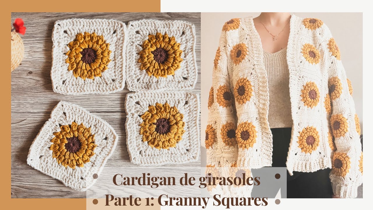 Cárdigan de girasoles - Parte 1: Granny Squares
