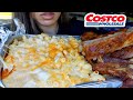 ASMR EATING CAR MUKBANG 🧀🧀🧀 CHEESY MAC N CHEESE BBQ RIBS COSTCO NO TALKING REAL SOUND TWILIGHT SHOW