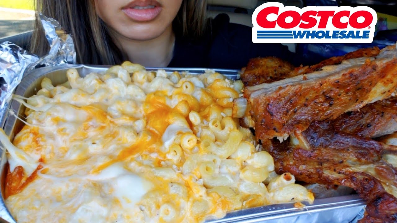 ASMR EATING CAR MUKBANG 🧀🧀🧀 CHEESY MAC N CHEESE BBQ RIBS COSTCO NO TALKING REAL SOUND TWILIGHT SHOW