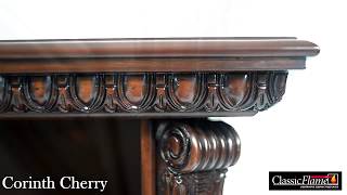 Corinth Wall or Corner TV Stand w/ 23″ Elec. Fireplace, Vintage Cherry Kominek elektryczny LED Classic Flame Corinth Cherry