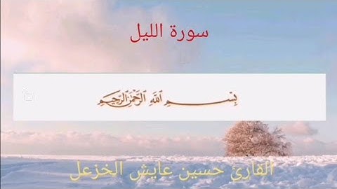 سورة الليل القارئ حسين عايش الخزعل