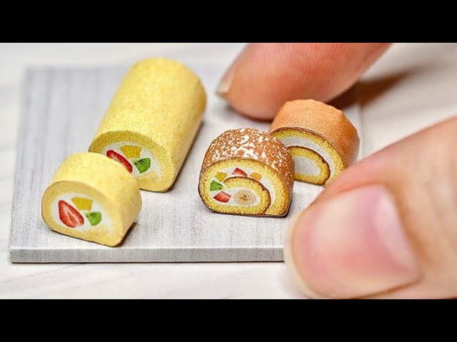 ミニチュア】ロールケーキシールで作って見ました🍰 - YouTube