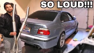INSTALLING A NEW EXHAUST ON MY BMW M5 E39! *INSANE REACTIONS LOUD*