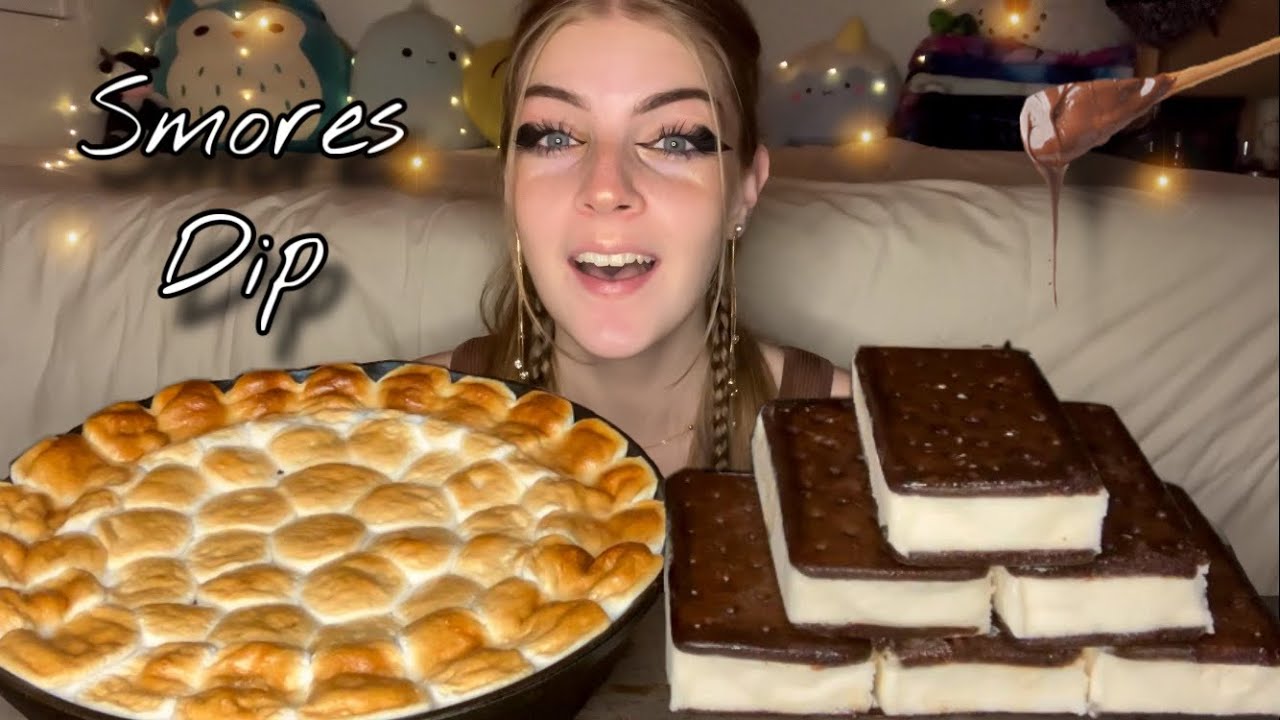 S'MORES DIP AND ICE CREAM SANDWICHES MUKBANG! (Vegan) (No Talking)