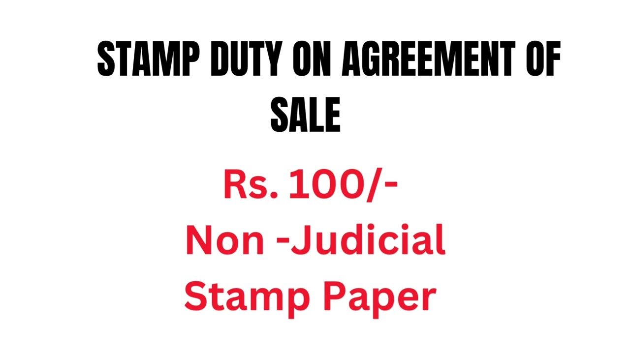 Stamp Duty on Agreement Of Sale