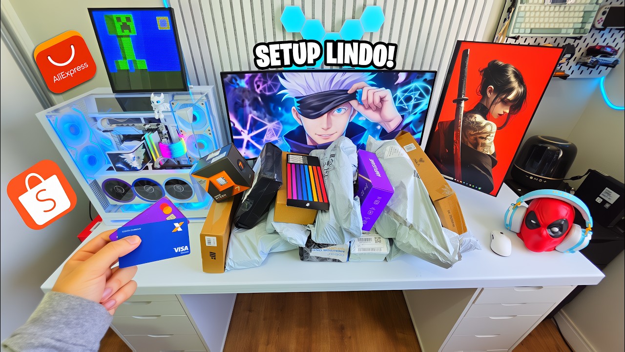 Deixando o SETUP BONITO com itens baratos da internet! (Mega Unboxing)
