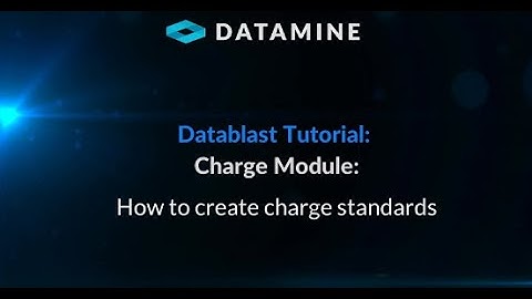 Datablast Tutorial: Charge Module - How to create charge standards