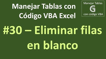 Eliminar filas en blanco de una tabla (ListObject) con VBA Excel – Tres ejercicios