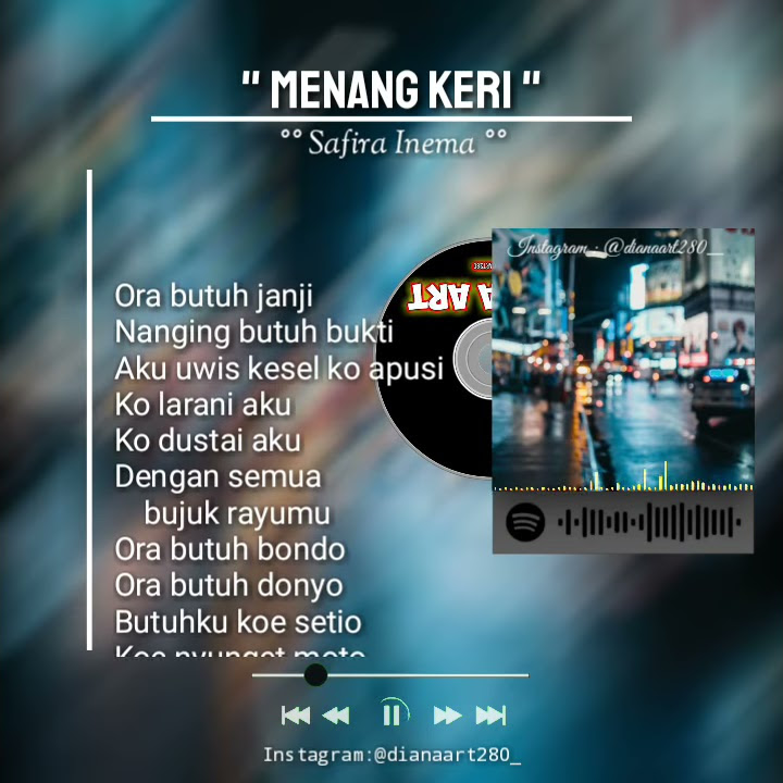 MENANG KERI-SAFIRA INEMA (STORY WA) BY Diana Art #storywa #storykeren #dianaart #trending