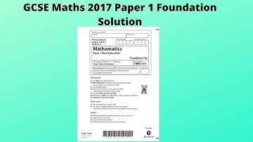 GCSE Maths Edexcel 2017 Paper 1 Foundation Walkthrough