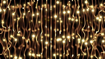 Golden waving lines and Bokeh - Free motion background