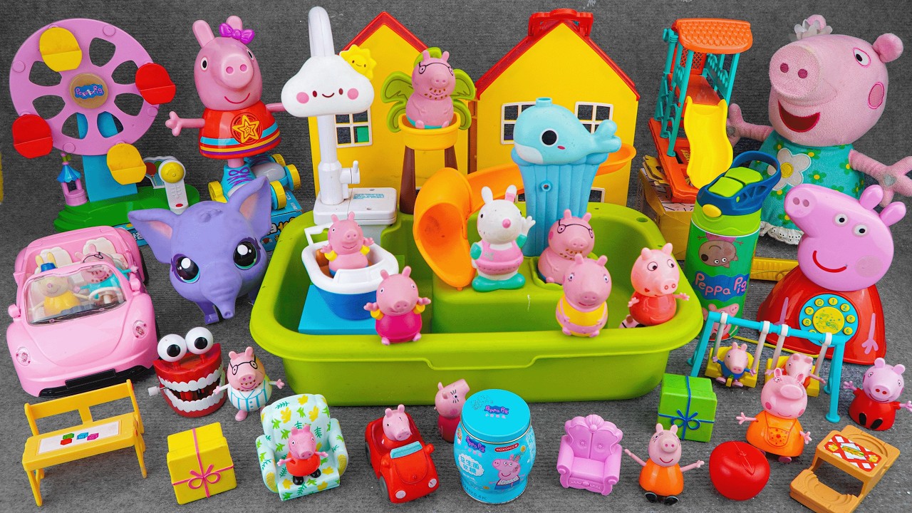 23 Minutes Satisfying with Unboxing Peppa Pig Water Park Slide Pool Playset ASMR Review Toys