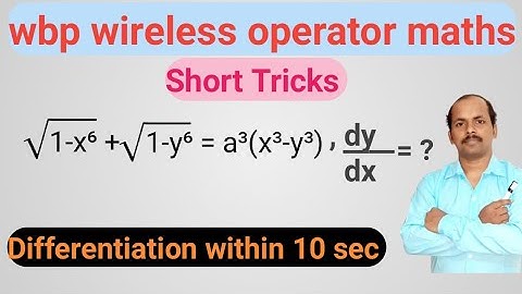 Wbp Wireless Operator Mains Maths || Differentiation Short Tricks.
