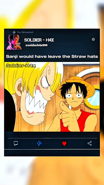 Luffy upset on Sanji 😅 #luffy #sanji #shorts