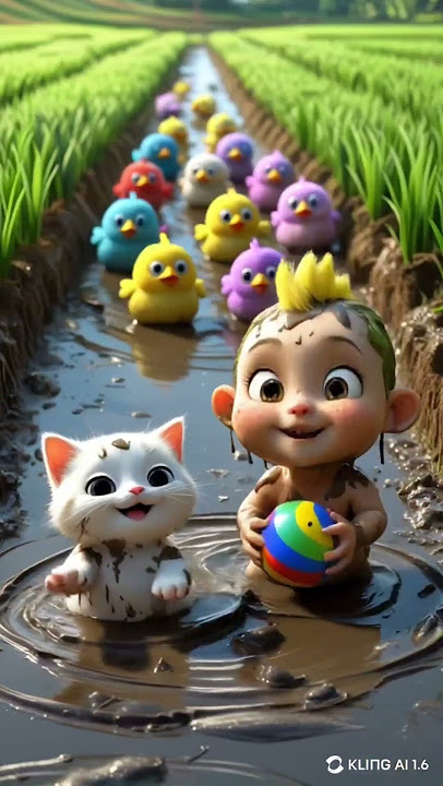 BERMAIN LUMPUR BARENG CUTE KITTEN DAN BAYI LUCU #kucing #kucinglucu #ayamlucu #ayampelangi