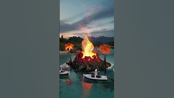 Volcano Island 🌋| TinyScapeX #MiniWorld #CinematicLoop