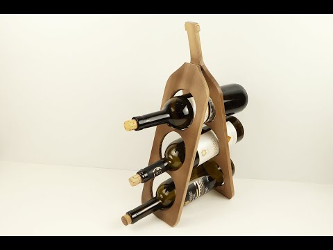 ხის სადგამი ღვინის ბოთლებისთვის, 3 ბოთლის დასადებით - TR139