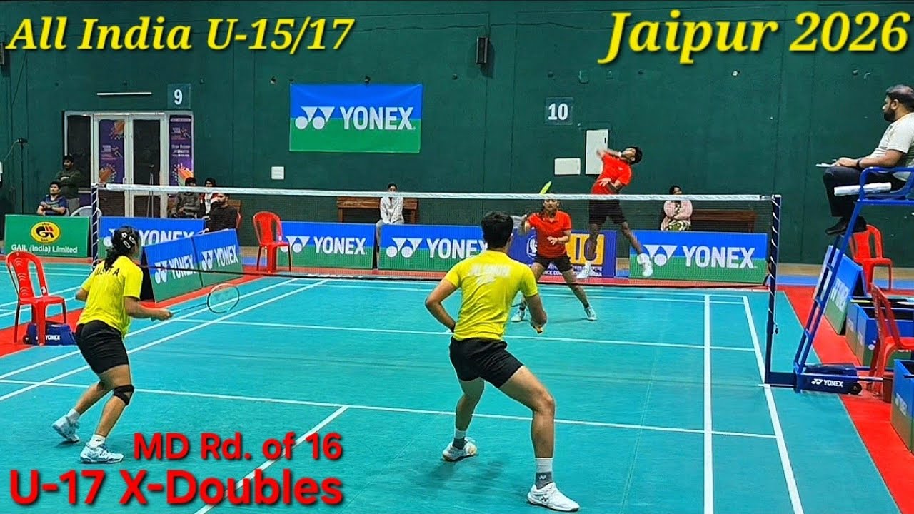 Girivasan/Bhavishya Vs Jai/Aradhya, U17 XD Rd. of 16, All India Jaipur Jan 2026