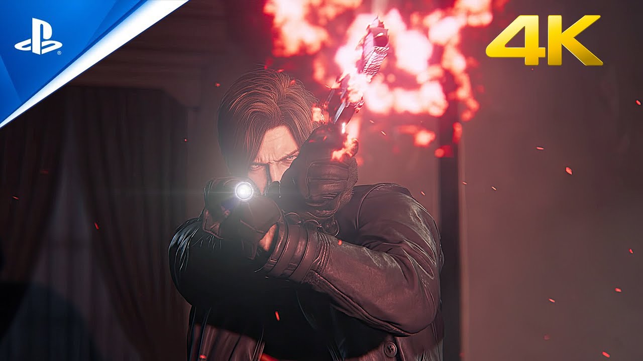 Leon Saves Grace from Stalker Scene 4K | Resident Evil Requiem - No Commentary