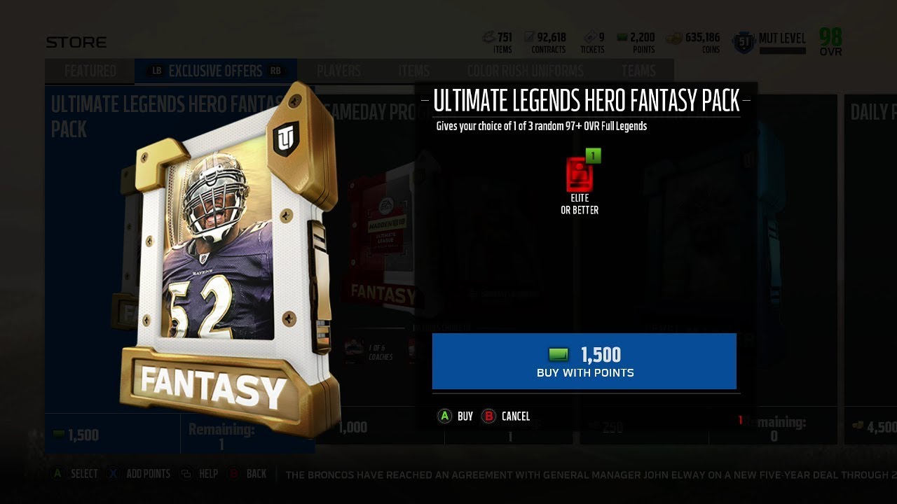 ULTIMATE LEGENDS HERO FANTASY PACK I LTD STERLING SHARPE I MADDEN 18 PACK OPENING