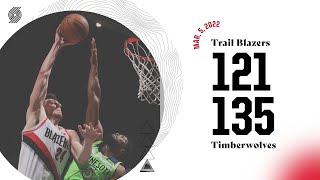 Trail Blazers 121, Timberwolves 135 | Game Highlights | Mar. 5, 2022