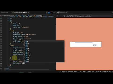 COPY TEXT IN TAXTATEA BUTTON INSIDE HTML CSS JAVASCRIPT ONLY