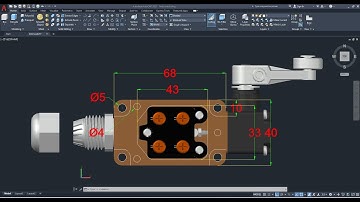 AutoCAD 3D, Autodesk, How to drawing limit switch, sketches The End