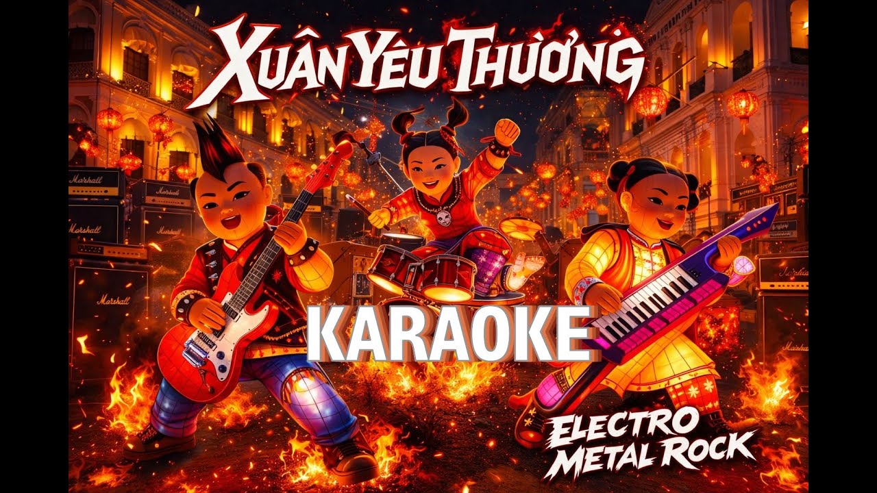 Karaoke Xuân Yêu Thương 2025 Electric Metal Rock Bolero Lời Việt: Lê Đức Cường