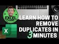 How to Remove Duplicate Values in Microsoft Excel... in just 3 minutes!