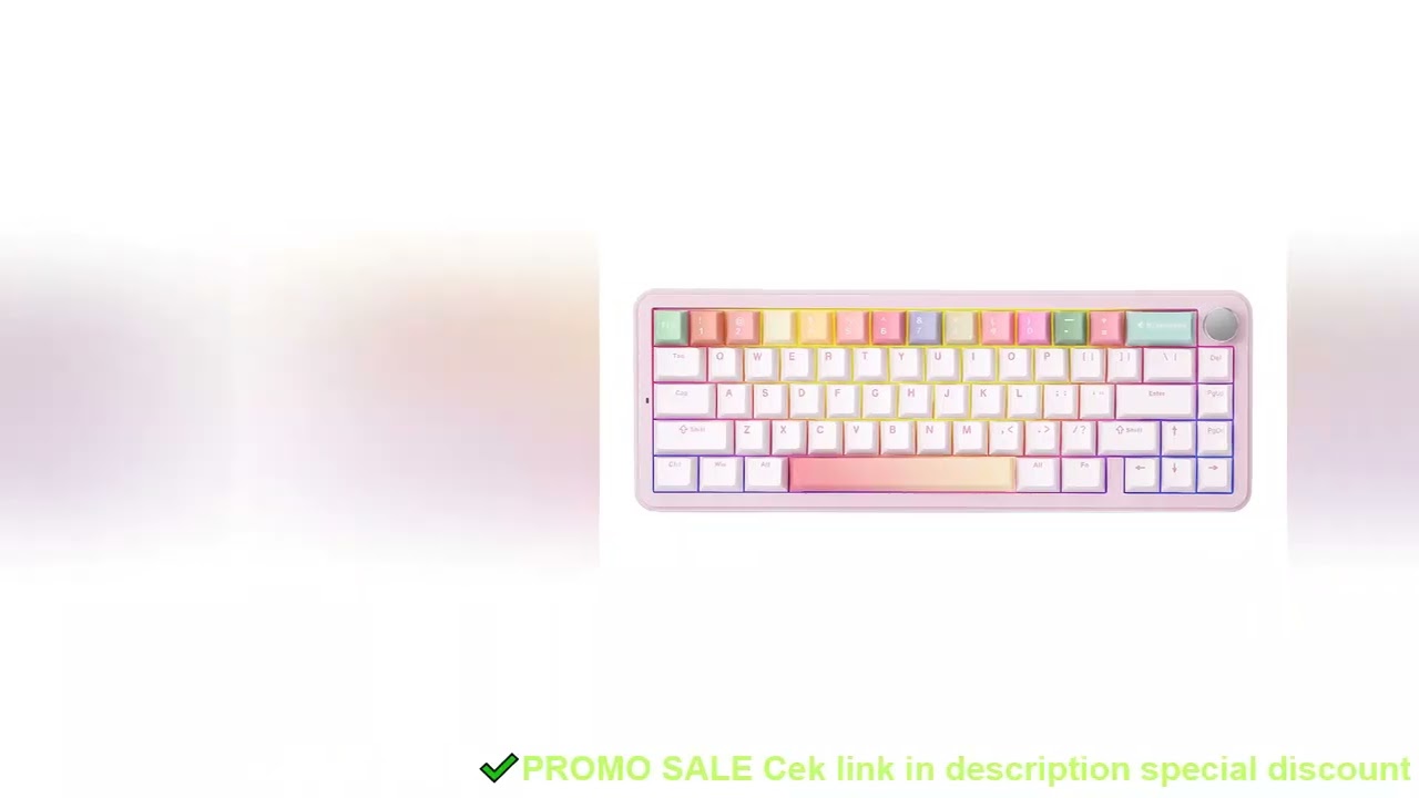 YUNZII B68 Wireless Mechanical Gaming Keyboard, Tri-Mode Hot Swappable Cute Gasket Mounted Creamy Ke