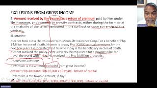 Exclusions from Gross Income - Taxation in Philippines