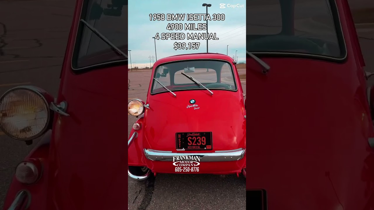 1958 BMW Isetta 300 4900 miles $39,157 4 Speed Manual! FRANKMANMOTORS.COM
