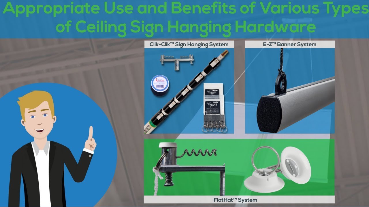 Ceiling Sign Hanging Hardware Options Benefits And How To Ceiling Sign Hanging Hardware Options