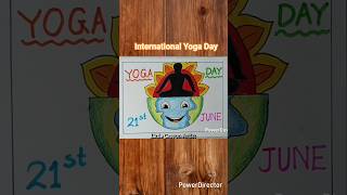 International Yoga Day Poster Drawing | Easy Yoga Poster for Kids 🧘♀️🎨 (Step by Step) #shortvideo