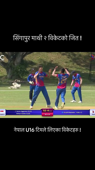 Nepal U16 vs Singapore U16 Criket. All the wickets by Nepal #nepalcricket #nepal #singapore